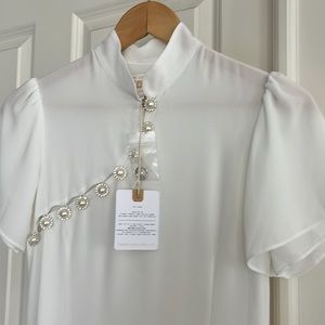 NWT Stone Cold Fox White Silk Ginza Gown Size 0